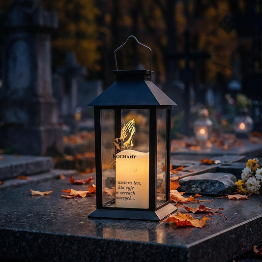 Znicz solarny z wkładem LED lampion dla TATY