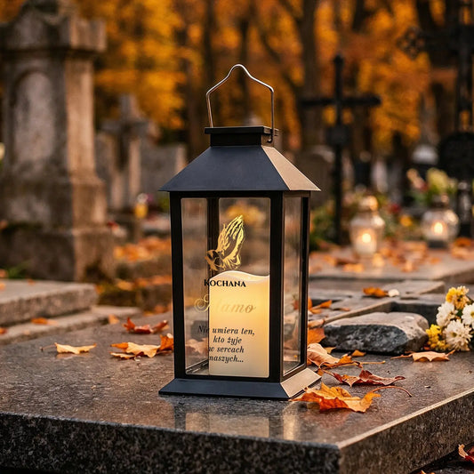 Znicz solarny z wkładem LED lampion dla MAMY