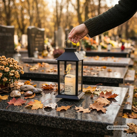 Znicz solarny z wkładem LED lampion dla MAMY