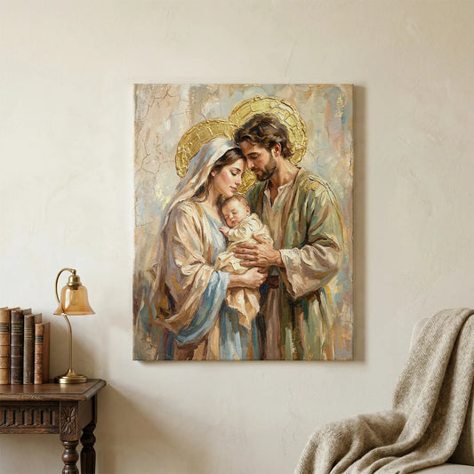Obraz Świętej Rodziny (50 x 40 cm) na płótnie do pokoju