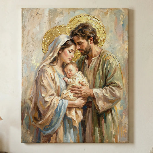 Obraz Świętej Rodziny (50 x 40 cm) na płótnie do pokoju