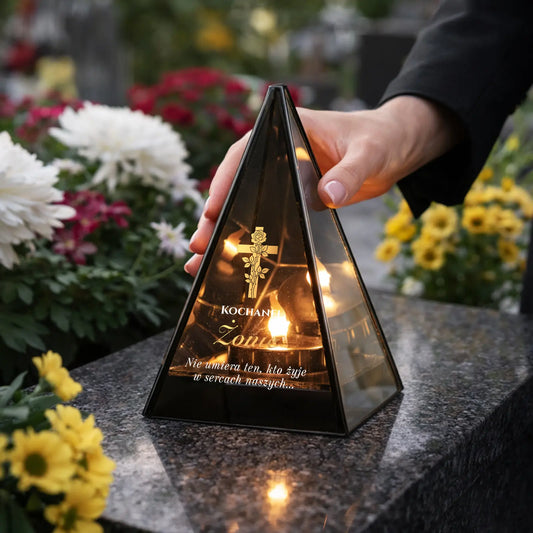 Znicz LED Lustrzany 3D Piramida dla Żony