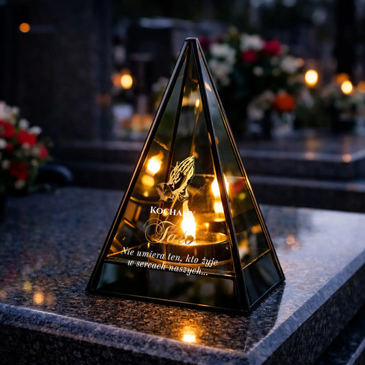 Znicz LUSTRZANY LED Piramida 3D dla Taty