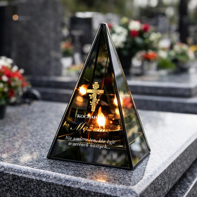 Znicz LED Lustrzany 3D Piramida dla Męża