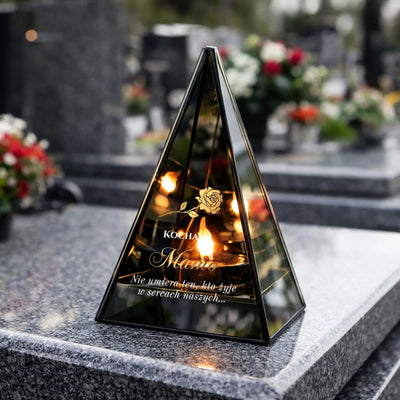 Znicz LED LUSTRZANY Piramida 3D dla Mamy