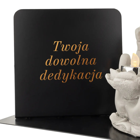 Statuetka na grób z Własną Dedykacją + Lampion LED