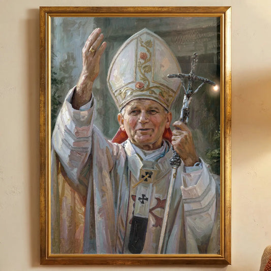 Obraz do Salonu Jan Paweł II w Złotej Ramie