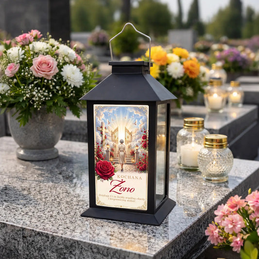 Lampion solarny LED z dedykacją na grób ŻONY