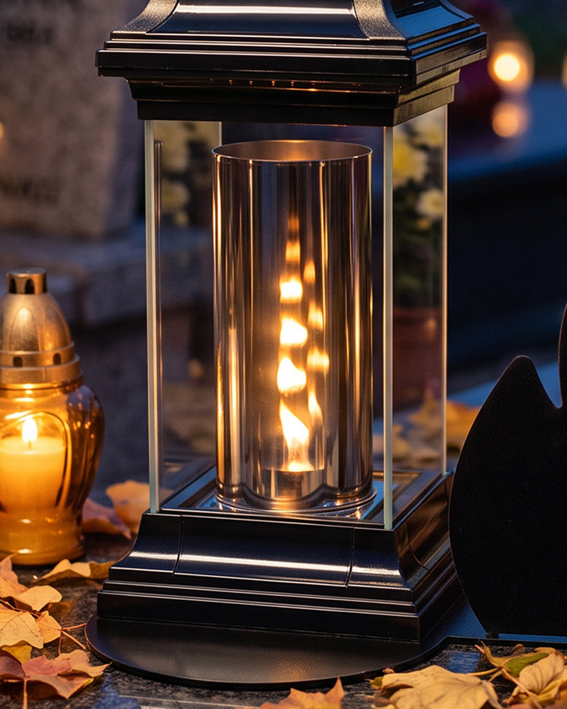 Światło LED - PODSTAWKA PŁOMIEŃ + ZNICZ KAPLICZKA + WKŁAD LED
